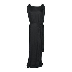 ANN DEMEULEMEESTER BLACK SLEEVELESS FLOOR LENGTH MAXI DRESS 40 IT